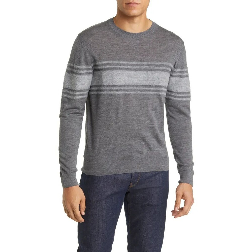 Robert Barakett Swanson Engineered Stripe Wool Sweater – Men’s XL